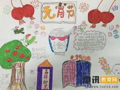 2019年小学生元宵节手抄报 元宵节到啦