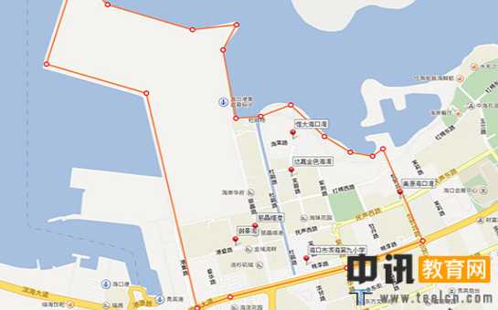 海口最详细学区划分图,海口中小学学区高清图